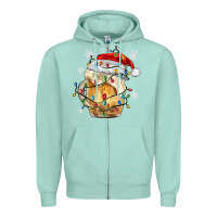 Seafoam christmas beer Zipper Hoodie - MaliasSmallBusiness