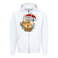 White christmas beer Zipper Hoodie - MaliasSmallBusiness
