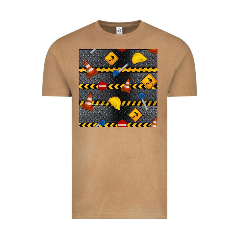 Construction Signs Seamless Pattern Vintage Tee by BundleAndBundleShop | Teevron