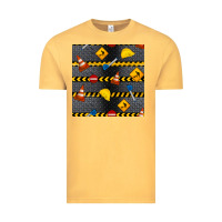 Vintage Mustard construction signs seamless pattern Vintage Tee - BundleAndBundleShop