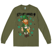Army Green let's get lucked up Long Sleeve Tee - MaliasSmallBusiness