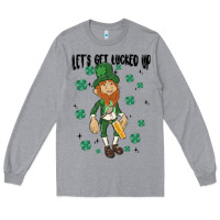 Heather Grey let's get lucked up Long Sleeve Tee - MaliasSmallBusiness