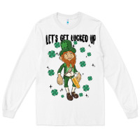 White let's get lucked up Long Sleeve Tee - MaliasSmallBusiness