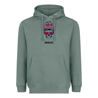 Pink Glitter, Leopard Pattern Mom Skull Heavyweight Hoodie | Teevron