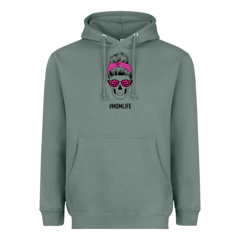 Pink Glitter, Leopard Pattern Mom Skull Heavyweight Hoodie by Bettercallsaul | Teevron
