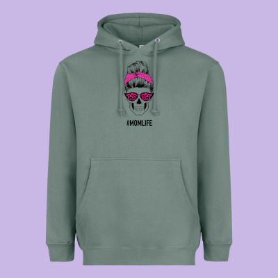 Pink Glitter, Leopard Pattern Mom Skull Heavyweight Hoodie Designed By Bettercallsaul