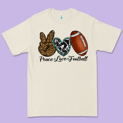Peace Love Football Premium Tee Designed By Ranaportraitstore