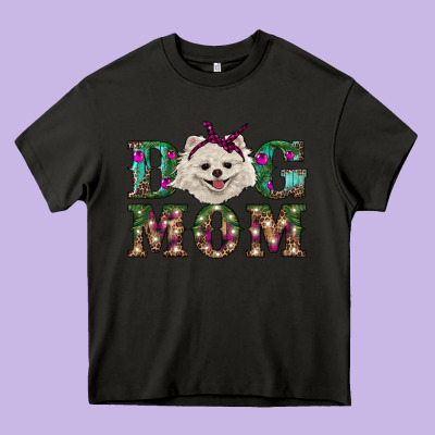 Christmas Dog Mom Pomeranian Heavy Core Tee Designed By Ranaportraitstore