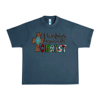 Midnight Navy christmas begins with christ Urban Heavy Tee - AdoDesignShop