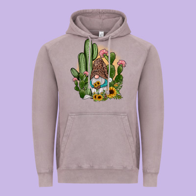 Cactus Gnomes Vintage Hoodie Designed By Jahusdesignshop