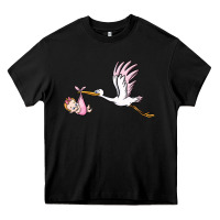 Black stork with baby girl Heavy Core Tee - BarkalooDesign