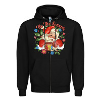 Black mexican santa Zipper Hoodie - MaliasSmallBusiness