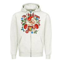 Oatmeal Heather mexican santa Zipper Hoodie - MaliasSmallBusiness