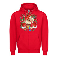 Red mexican santa Zipper Hoodie - MaliasSmallBusiness