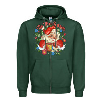 Sports Green mexican santa Zipper Hoodie - MaliasSmallBusiness