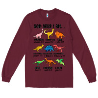 Burgundy god says i am dinosaurs handsome Long Sleeve Tee - MaliasSmallBusiness