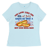 Baby Blue dog real bad billie wilder Ladies Tee - texasbilliewilder