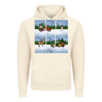 Vintage Artic christmas snow truck seamless pattern Vintage Hoodie - BundleAndBundleShop