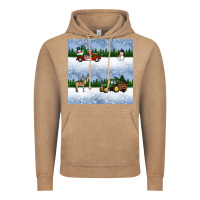 Vintage Coffee christmas snow truck seamless pattern Vintage Hoodie - BundleAndBundleShop