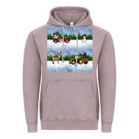 Vintage Zinc christmas snow truck seamless pattern Vintage Hoodie - BundleAndBundleShop