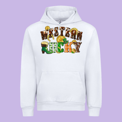 Western Lucky St. Patrick's Day Urban Hoodie Designed By Cowgirlartshop