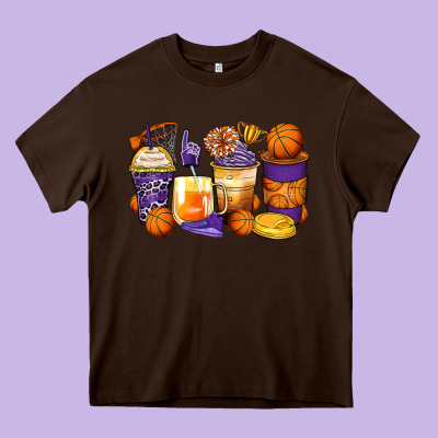 Basketball Coffee Cups Heavy Core Tee Designed By Zillion Design Studio