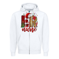 White er nurse christmas Zipper Hoodie - MaliasSmallBusiness