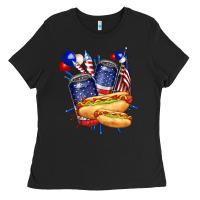 Black hotdog with beers billie wilder Ladies Tee - texasbilliewilder