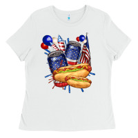 White hotdog with beers billie wilder Ladies Tee - texasbilliewilder