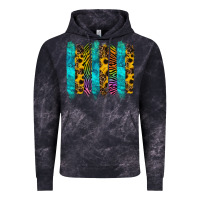 Cloud Black turquoise leopard sunflowers colorful Vintage Hoodie - RanaPortraitStore