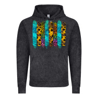 Vintage Black turquoise leopard sunflowers colorful Vintage Hoodie - RanaPortraitStore