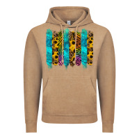 Turquoise Leopard Sunflowers Colorful Vintage Hoodie | Teevron