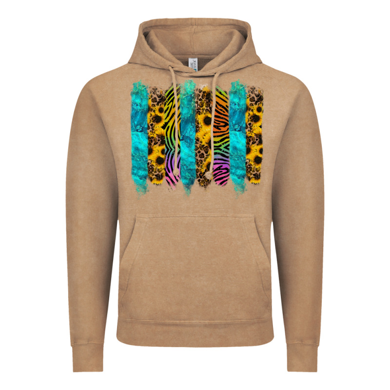 Turquoise Leopard Sunflowers Colorful Vintage Hoodie by RanaPortraitStore | Teevron
