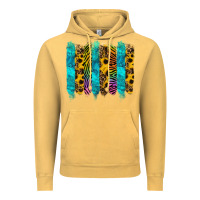 Vintage Mustard turquoise leopard sunflowers colorful Vintage Hoodie - RanaPortraitStore