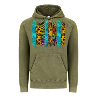 Vintage Olive turquoise leopard sunflowers colorful Vintage Hoodie - RanaPortraitStore