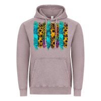 Vintage Zinc turquoise leopard sunflowers colorful Vintage Hoodie - RanaPortraitStore