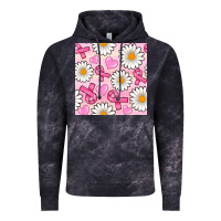 Cloud Black breast cancer awareness with daisy and heart seamless pattern Vintage Hoodie - BundleAndBundleShop