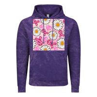 Cloud Purple breast cancer awareness with daisy and heart seamless pattern Vintage Hoodie - BundleAndBundleShop