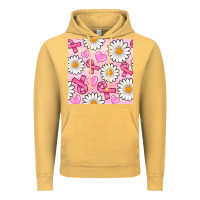Vintage Mustard breast cancer awareness with daisy and heart seamless pattern Vintage Hoodie - BundleAndBundleShop