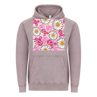 Vintage Zinc breast cancer awareness with daisy and heart seamless pattern Vintage Hoodie - BundleAndBundleShop