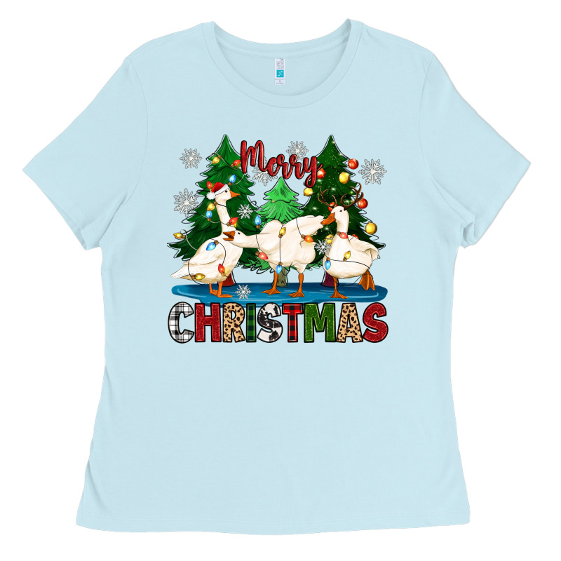 Merry Christmas Duck Ladies Tee by Zillion Design Studio | Teevron