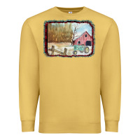 Antique Gold Christmas Barn Tractor Snow Premium Sweatshirt - Bettercallsaul
