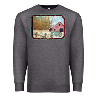 Charcoal Heather Christmas Barn Tractor Snow Premium Sweatshirt - Bettercallsaul