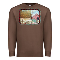 Chestnut Christmas Barn Tractor Snow Premium Sweatshirt - Bettercallsaul