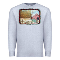 Heather Grey Christmas Barn Tractor Snow Premium Sweatshirt - Bettercallsaul