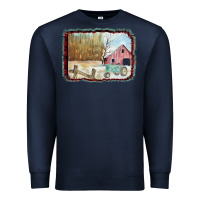 Navy Christmas Barn Tractor Snow Premium Sweatshirt - Bettercallsaul