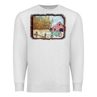 Oatmeal Heather Christmas Barn Tractor Snow Premium Sweatshirt - Bettercallsaul