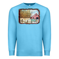 Ocean Blue Christmas Barn Tractor Snow Premium Sweatshirt - Bettercallsaul