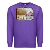 Purple Christmas Barn Tractor Snow Premium Sweatshirt - Bettercallsaul