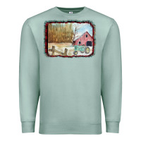 Seafoam Christmas Barn Tractor Snow Premium Sweatshirt - Bettercallsaul